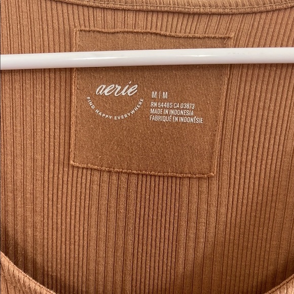 Aerie Brown Fitted Ribbed Bodysuit - Picture 2 of 4